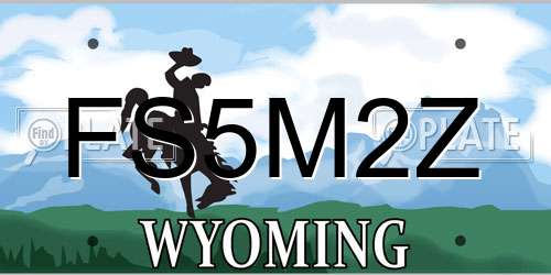 FS5M2Z Wyoming License Plate