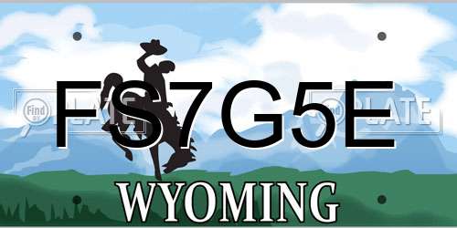 FS7G5E Wyoming License Plate