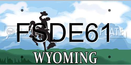 FSDE61 Wyoming License Plate