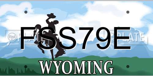 FSS79E Wyoming License Plate