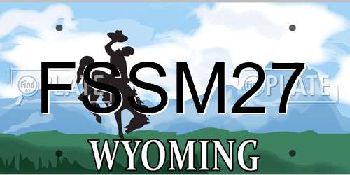 FSSM27 Wyoming License Plate