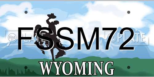 FSSM72 Wyoming License Plate