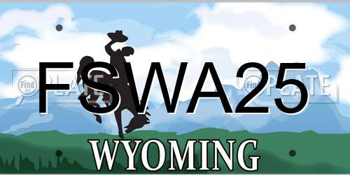 FSWA25 Wyoming License Plate