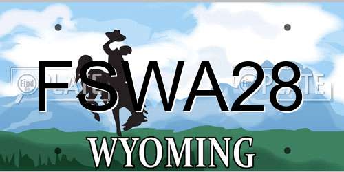 FSWA28 Wyoming License Plate