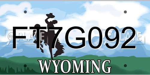 FT7G092 Wyoming License Plate