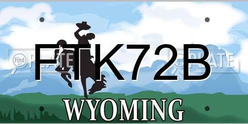 FTK72B Wyoming License Plate
