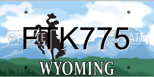 FTK775 Wyoming License Plate