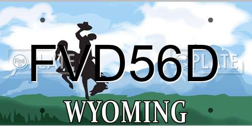FVD56D Wyoming License Plate