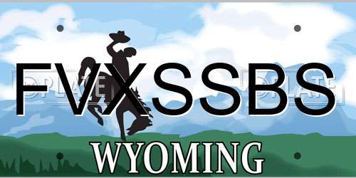 FVXSSBS Wyoming License Plate