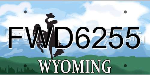 FWD6255 Wyoming License Plate