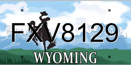 FXV8129 Wyoming License Plate