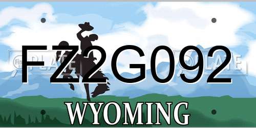 FZ2G092 Wyoming License Plate