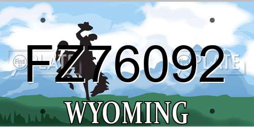 FZ76092 Wyoming License Plate