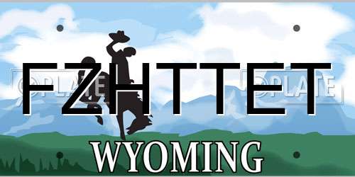 FZHTTET Wyoming License Plate