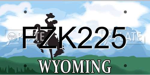 FZK225 Wyoming License Plate