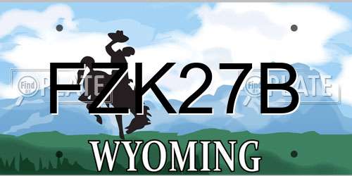 FZK27B Wyoming License Plate
