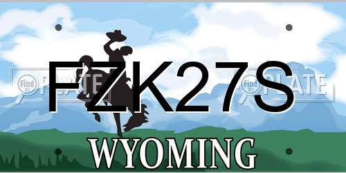 FZK27S Wyoming License Plate