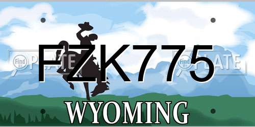 FZK775 Wyoming License Plate