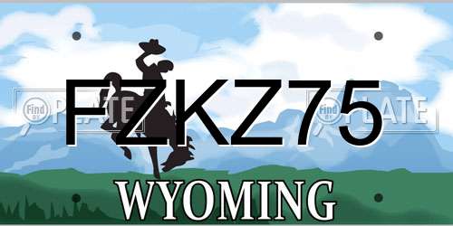 FZKZ75 Wyoming License Plate