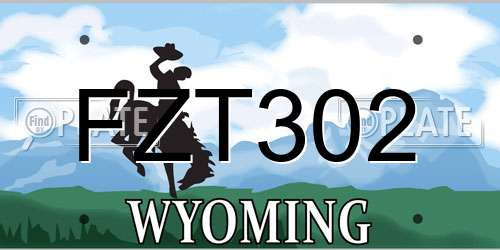 FZT302 Wyoming License Plate