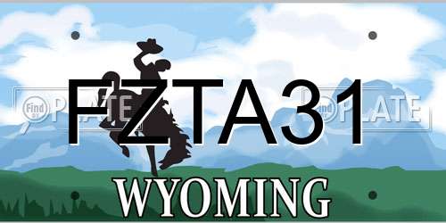 FZTA31 Wyoming License Plate