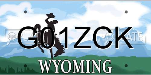 G01ZCK Wyoming License Plate