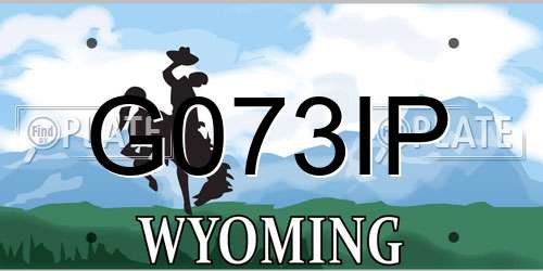 G073IP Wyoming License Plate