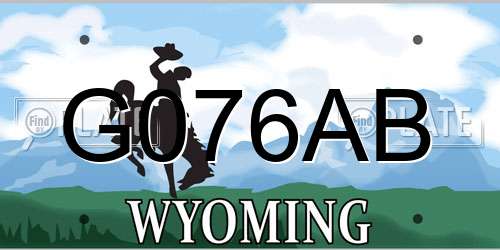 G076AB Wyoming License Plate