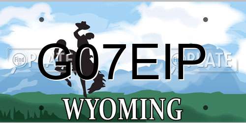 G07EIP Wyoming License Plate