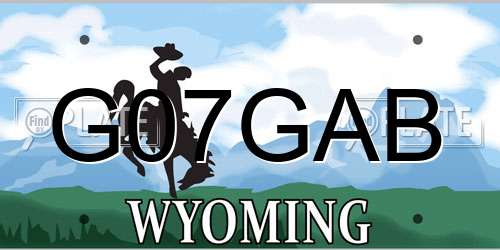 G07GAB Wyoming License Plate