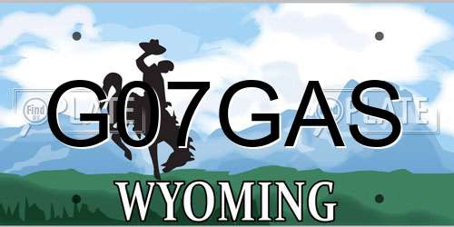 G07GAS Wyoming License Plate