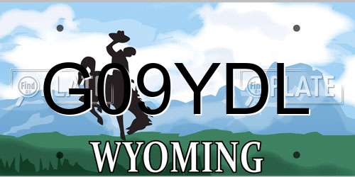 G09YDL Wyoming License Plate