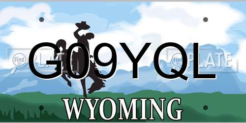G09YQL Wyoming License Plate