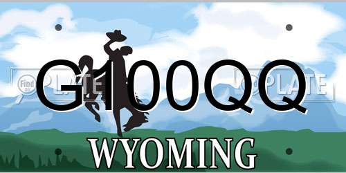 G100QQ Wyoming License Plate