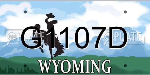 G1107D Wyoming License Plate