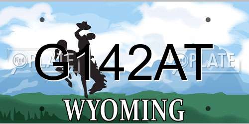 G142AT Wyoming License Plate