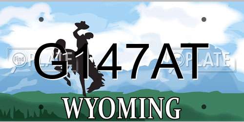 G147AT Wyoming License Plate