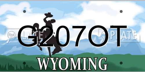 G207OT Wyoming License Plate
