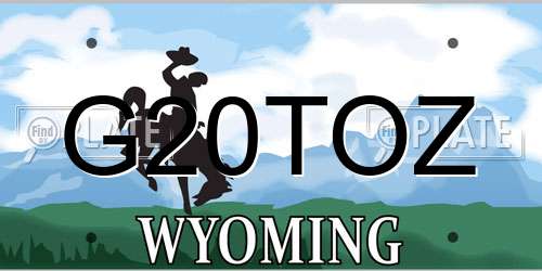 G20TOZ Wyoming License Plate