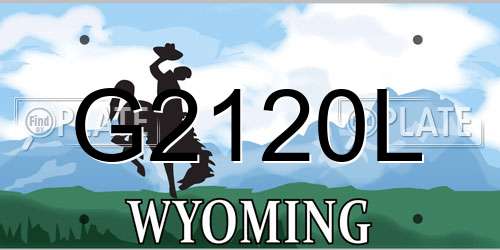 G2120L Wyoming License Plate