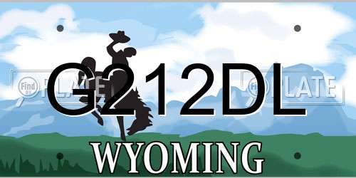 G212DL Wyoming License Plate