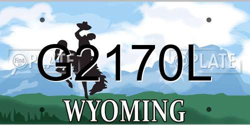G2170L Wyoming License Plate