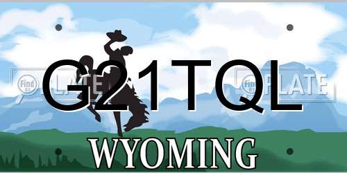 G21TQL Wyoming License Plate