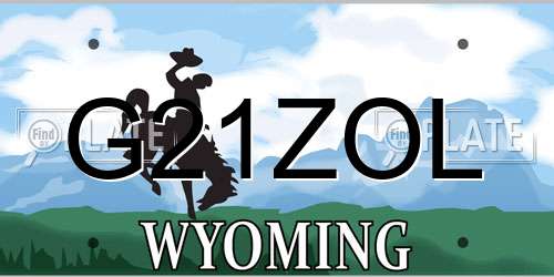 G21ZOL Wyoming License Plate