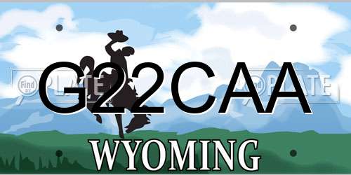G22CAA Wyoming License Plate