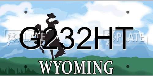 G232HT Wyoming License Plate