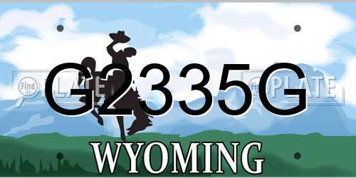 G2335G Wyoming License Plate