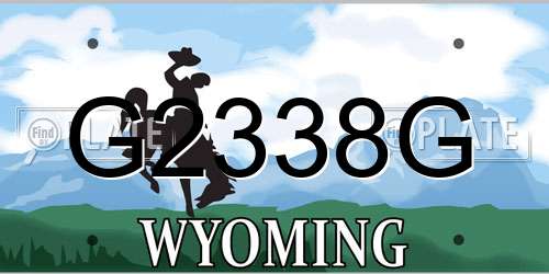 G2338G Wyoming License Plate