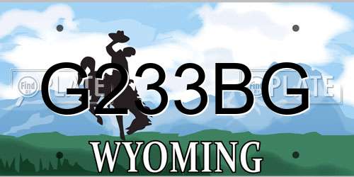 G233BG Wyoming License Plate