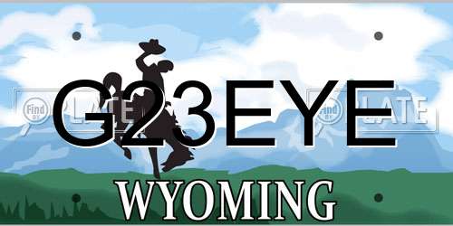 G23EYE Wyoming License Plate
